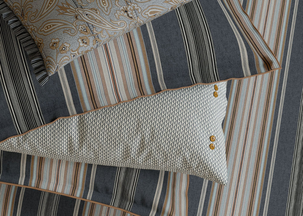 Bedeck of Belfast "Oscar" Duvet Cover and Oxford Pillowcase in Charcoal & Tan