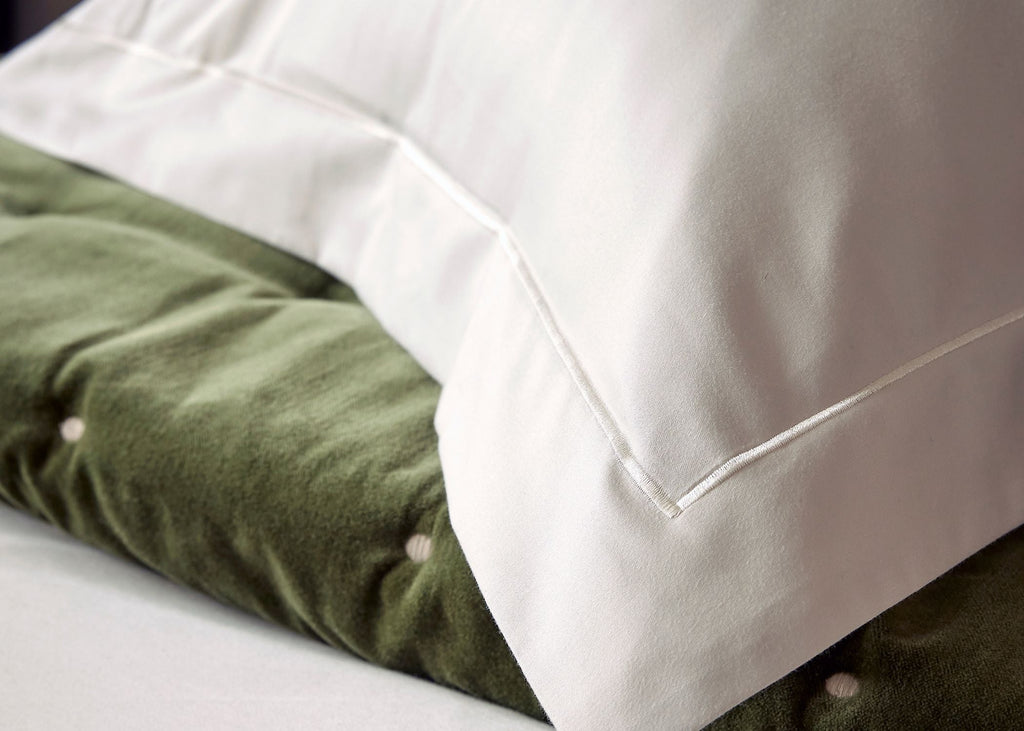 Christy "500TC Hygro Cotton Sateen" Bed Linen with Parchment boarder Stitch