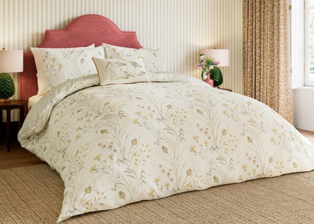 Sanderson "Summer Harvest" Duvet Cover in Ochre & Mist
