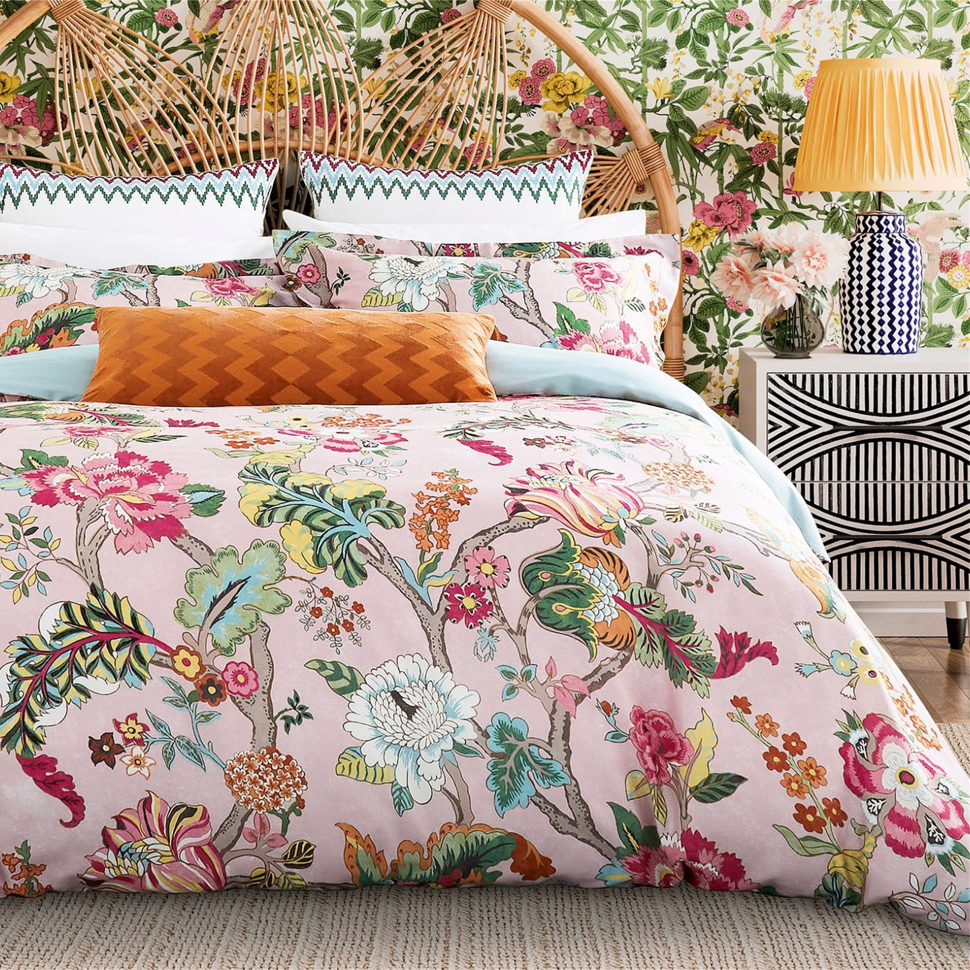 Sanderson "Fusang Tree" Duvet Cover in Peach Blossom