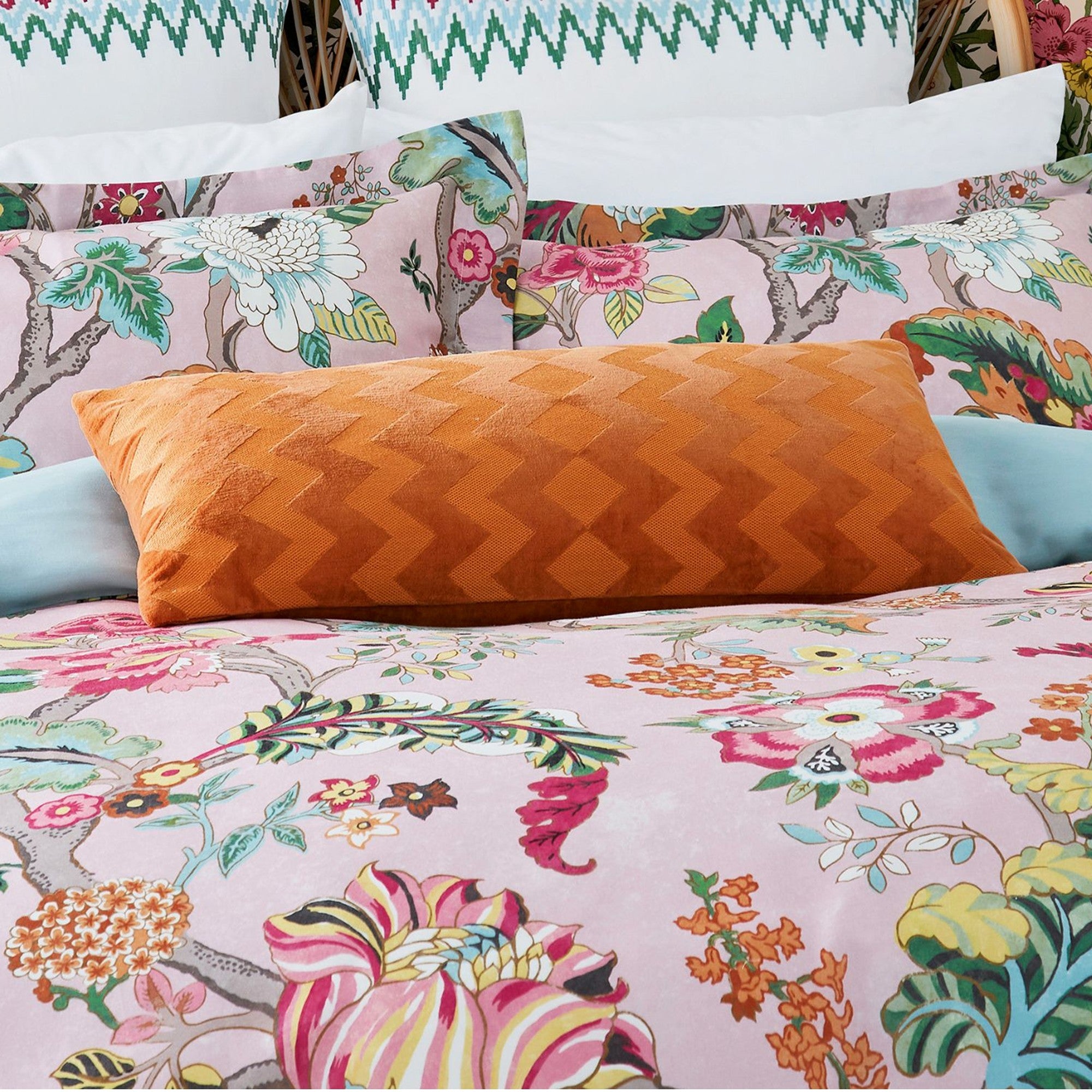 Sanderson "Fusang Tree" Duvet Cover in Peach Blossom