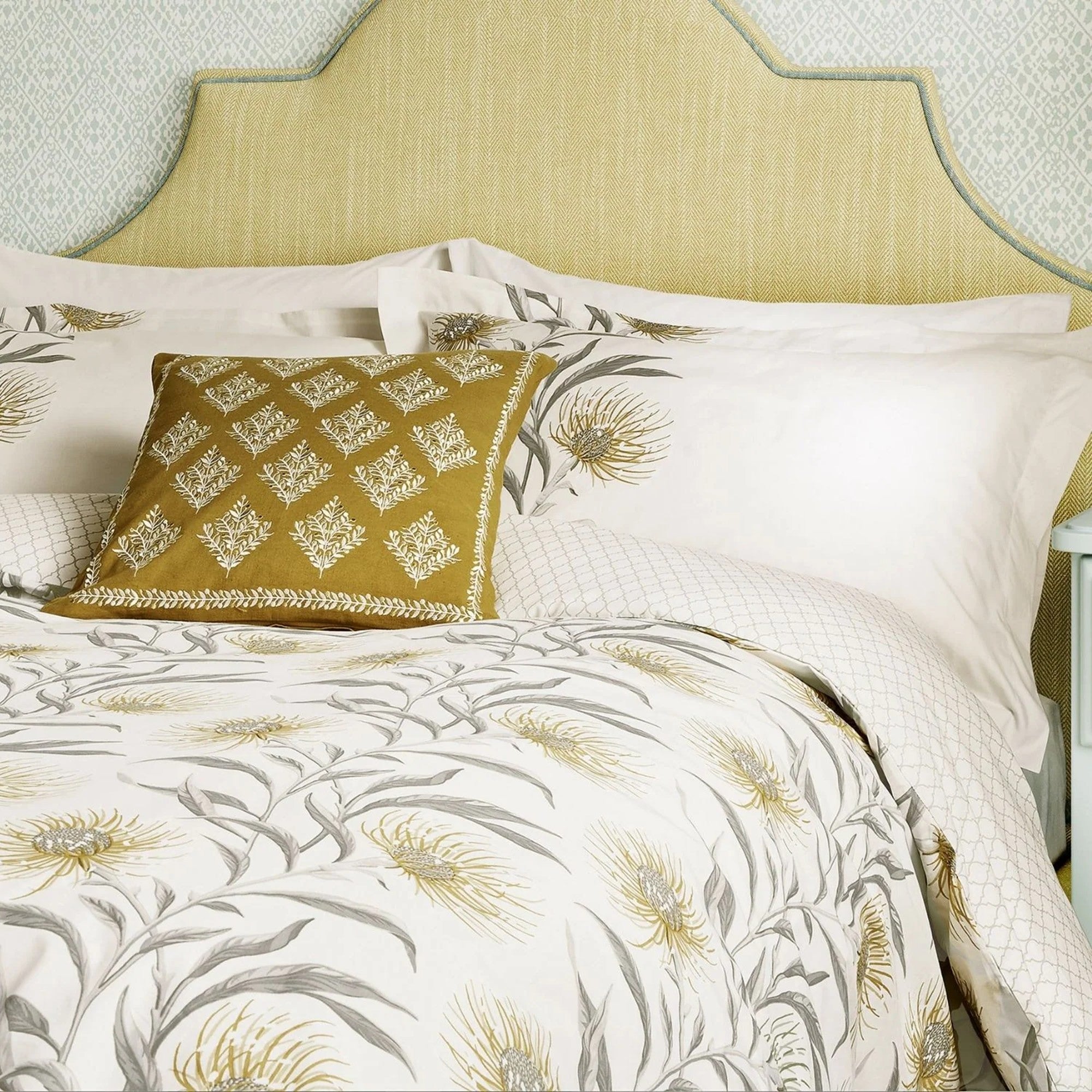 Sanderson "Catherinae" Duvet Cover Set in Hay (Gold)