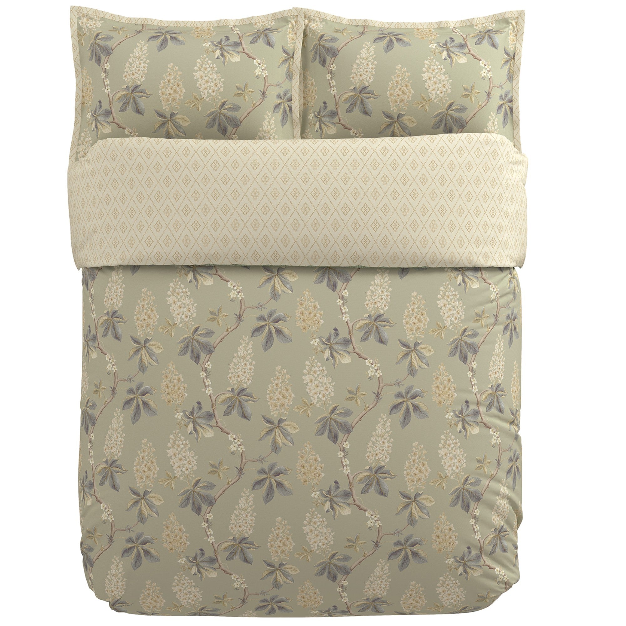 Chestnut Tree Duvet Cover Set in Grey Blue & Sage