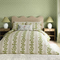 Cobnut Stripe Duvet Cover Set in Leaf Green