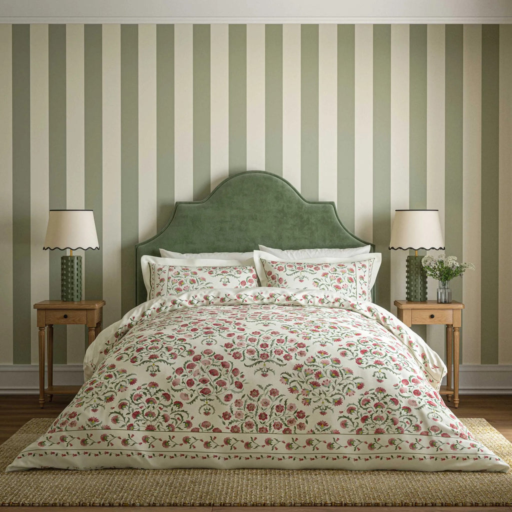 Ottoman Duvet Cover Set in Rose & Olive
