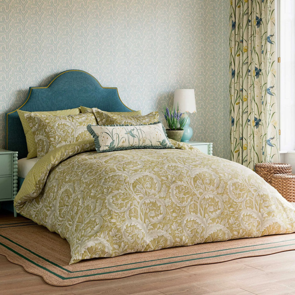 Tila Lime Filled Cushion in Gold