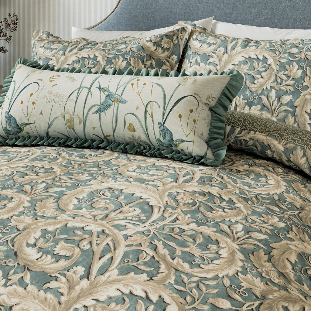 Sanderson "Tila Lime" Duvet Cover Set in Soft Teal