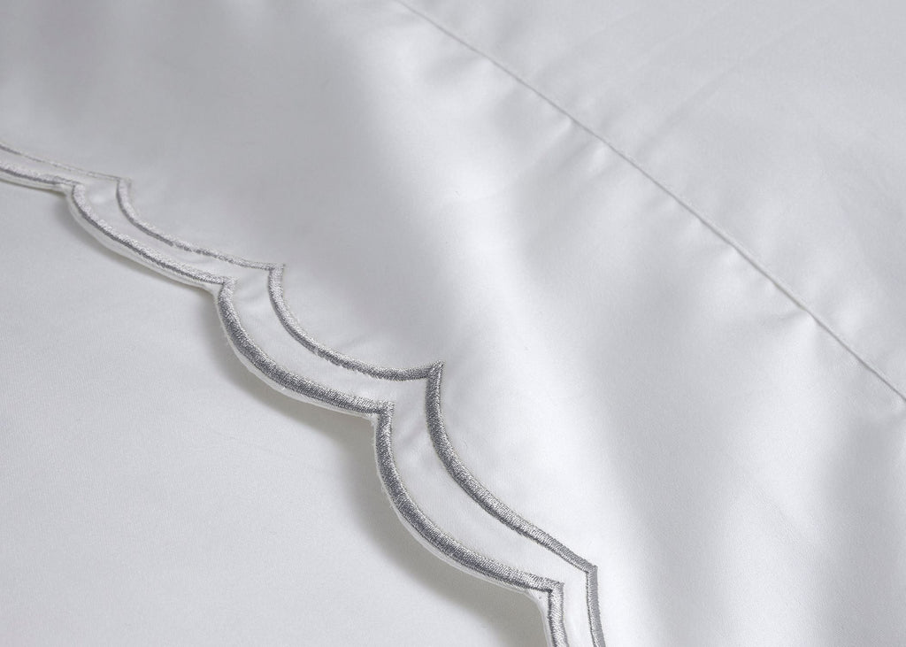 Christy "Scallop Edge" Filled Cushion in Silver