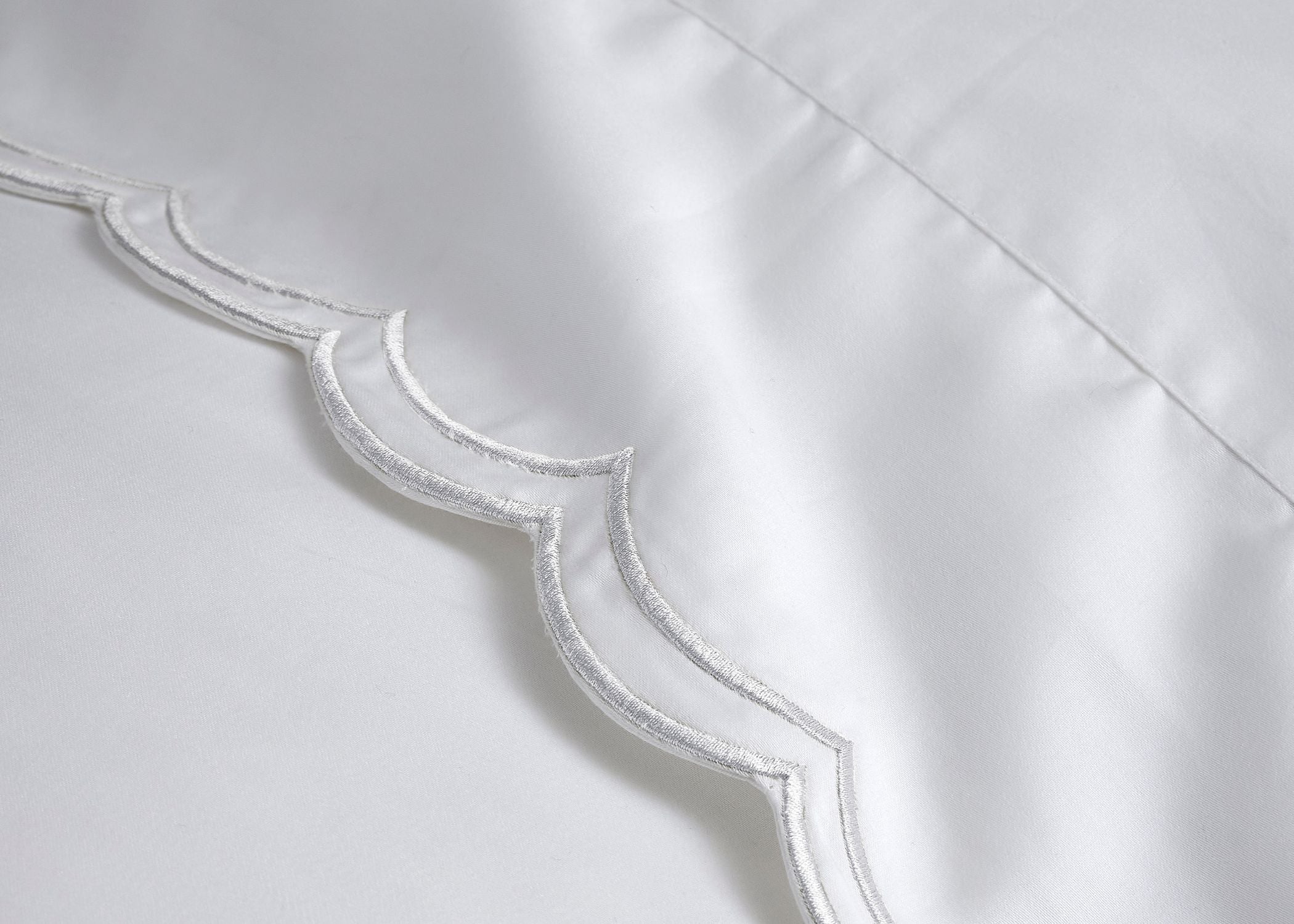 Christy "Scallop Edge" Filled Cushion in White