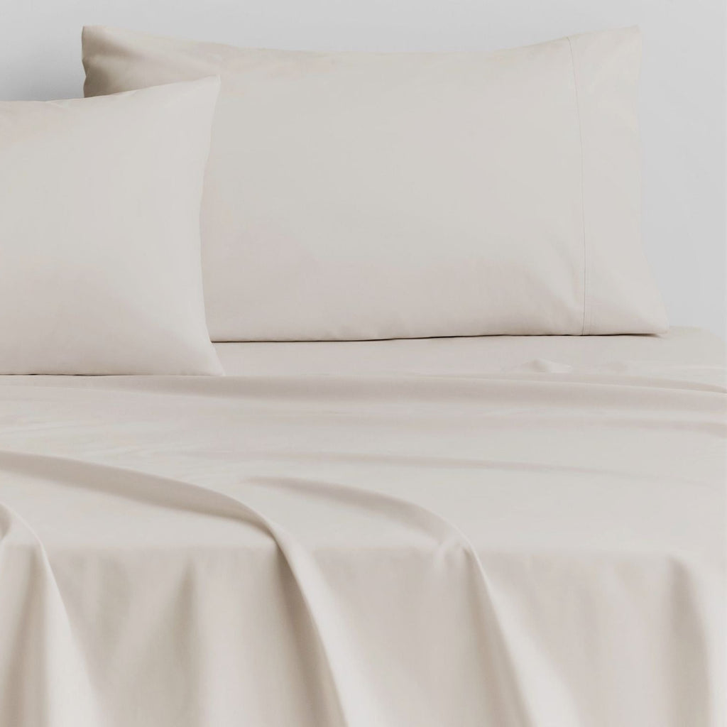 500 TC Cotton Sateen Flat Sheet in Chalk