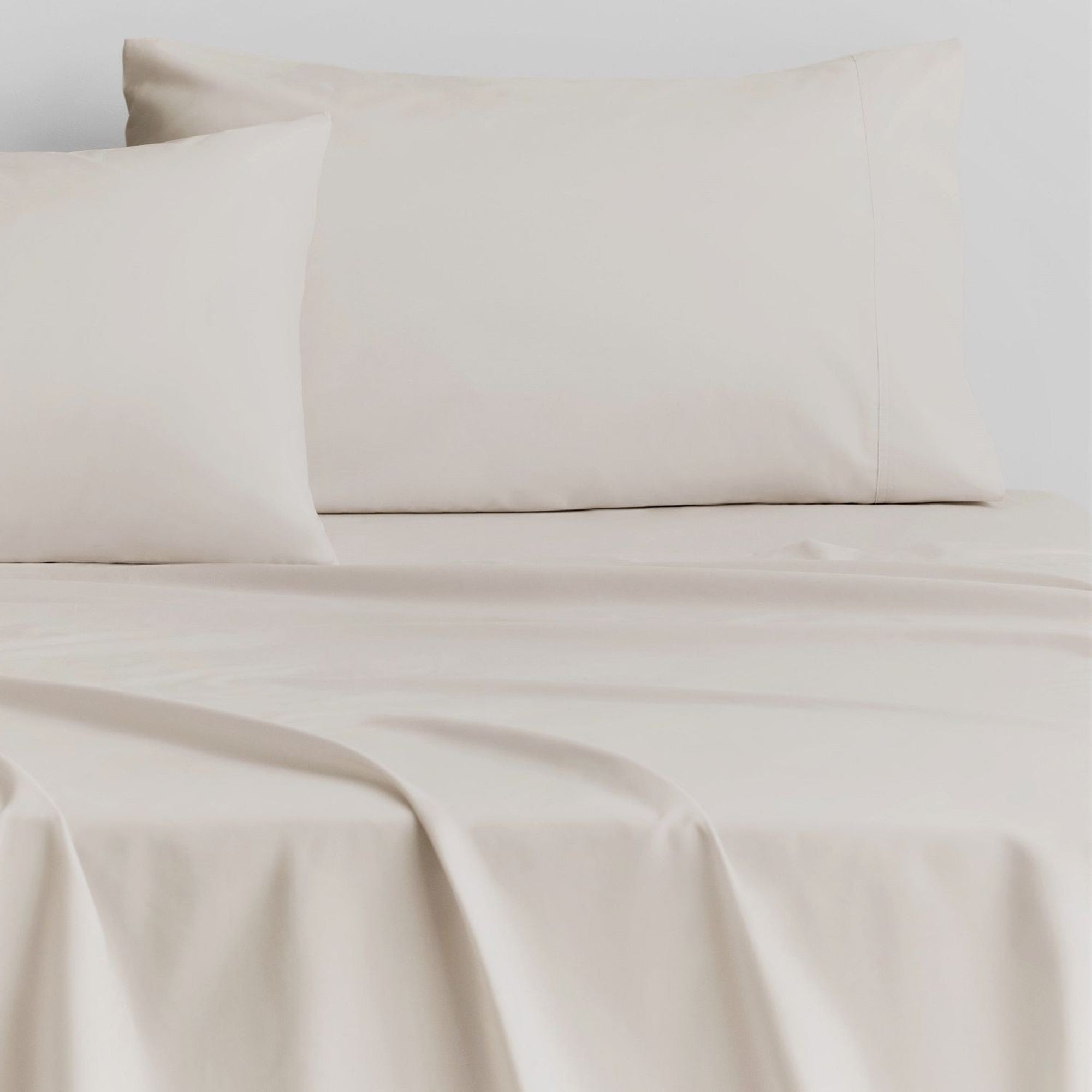 500 TC Cotton Sateen Flat Sheet in Chalk