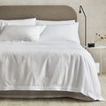 500 TC Cotton Sateen Flat Sheet in Snow