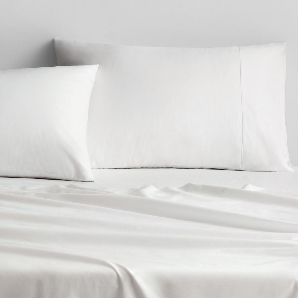 500 TC Cotton Sateen Flat Sheet in Snow