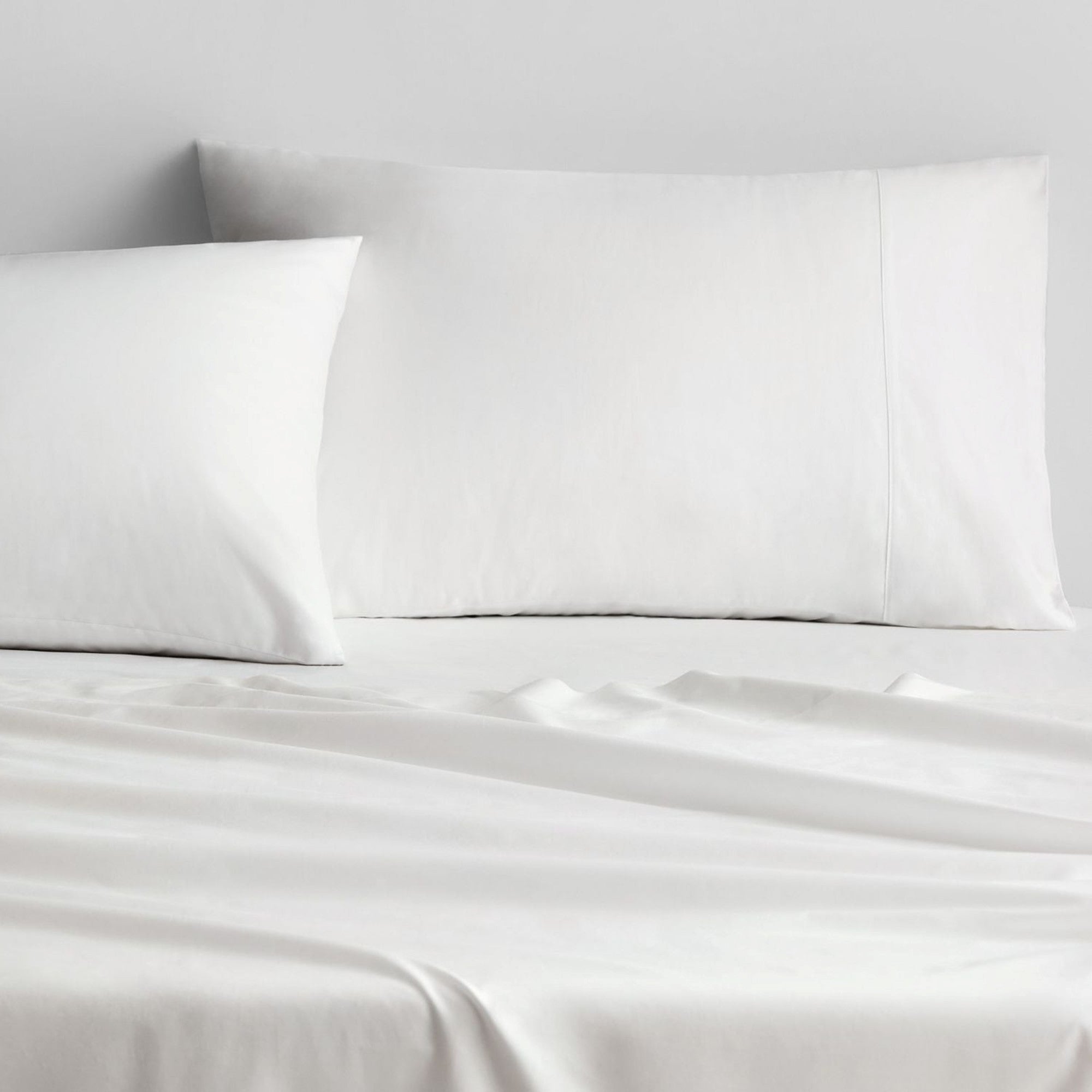 500 TC Cotton Sateen Flat Sheet in Snow