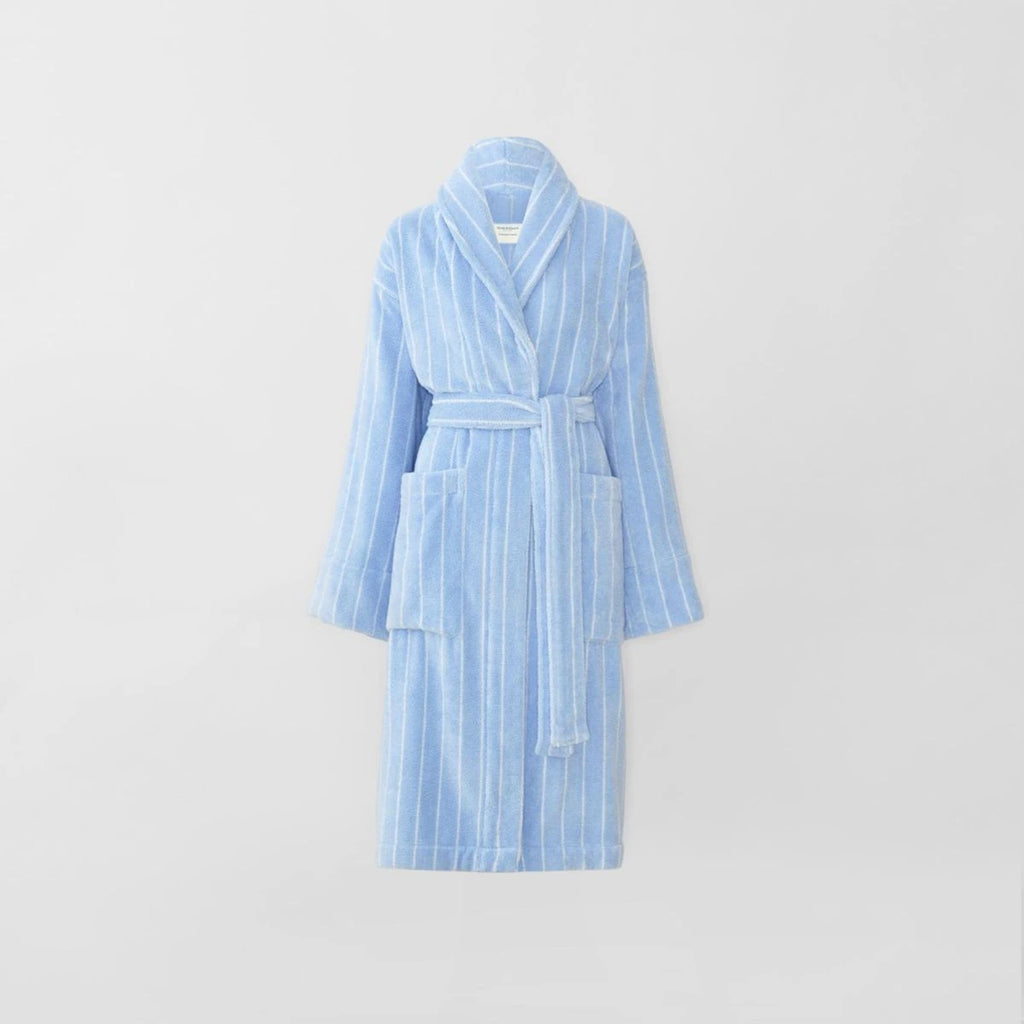 Aven Stripe Bath Robe in Skylight