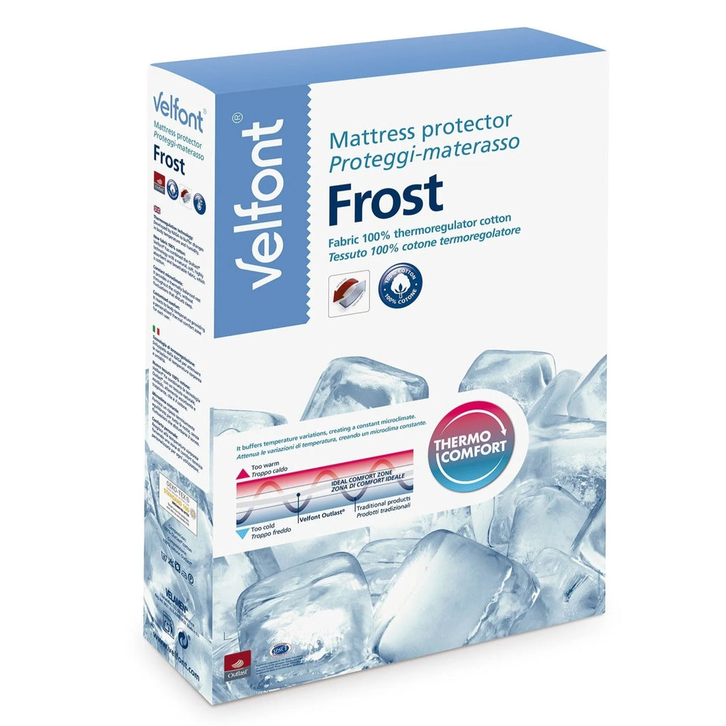 Frost 100% cotton thermo-regulating fabric Mattress Protector in White
