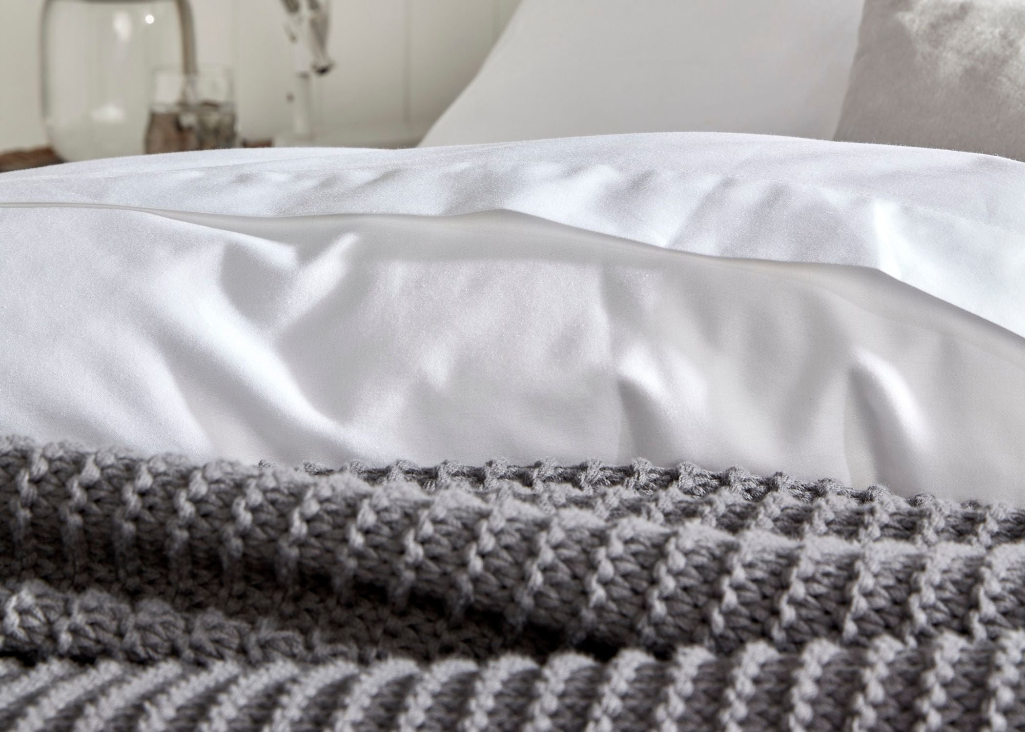 Christy "400 TC Sateen" Plain Dyed Sheets in Colour White