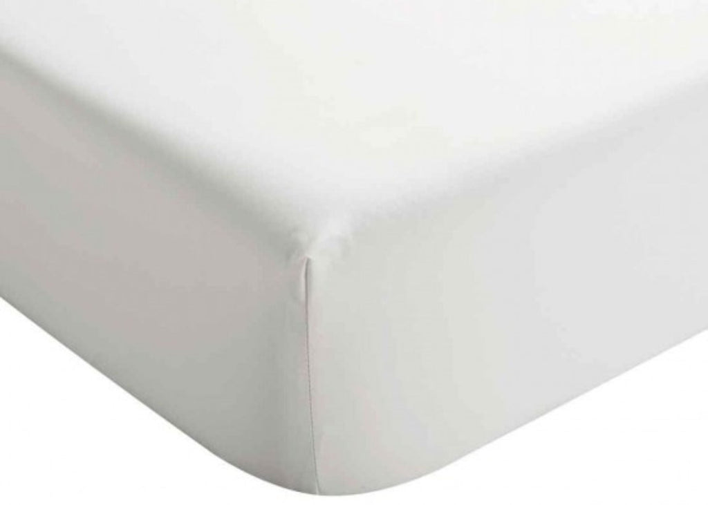 Christy "400 TC Sateen" Plain Dyed Sheets in Colour White