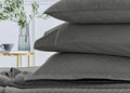 Bedeck of Belfast "Andaz" Throw, Sham and Cushion in Charcoal