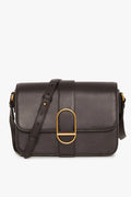 Jasper Conran "Beatrix" Flap Over Leather Cross Body in Black