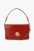 Jasper Conran "Celia" Croc East West Multi Strap Bag in Red