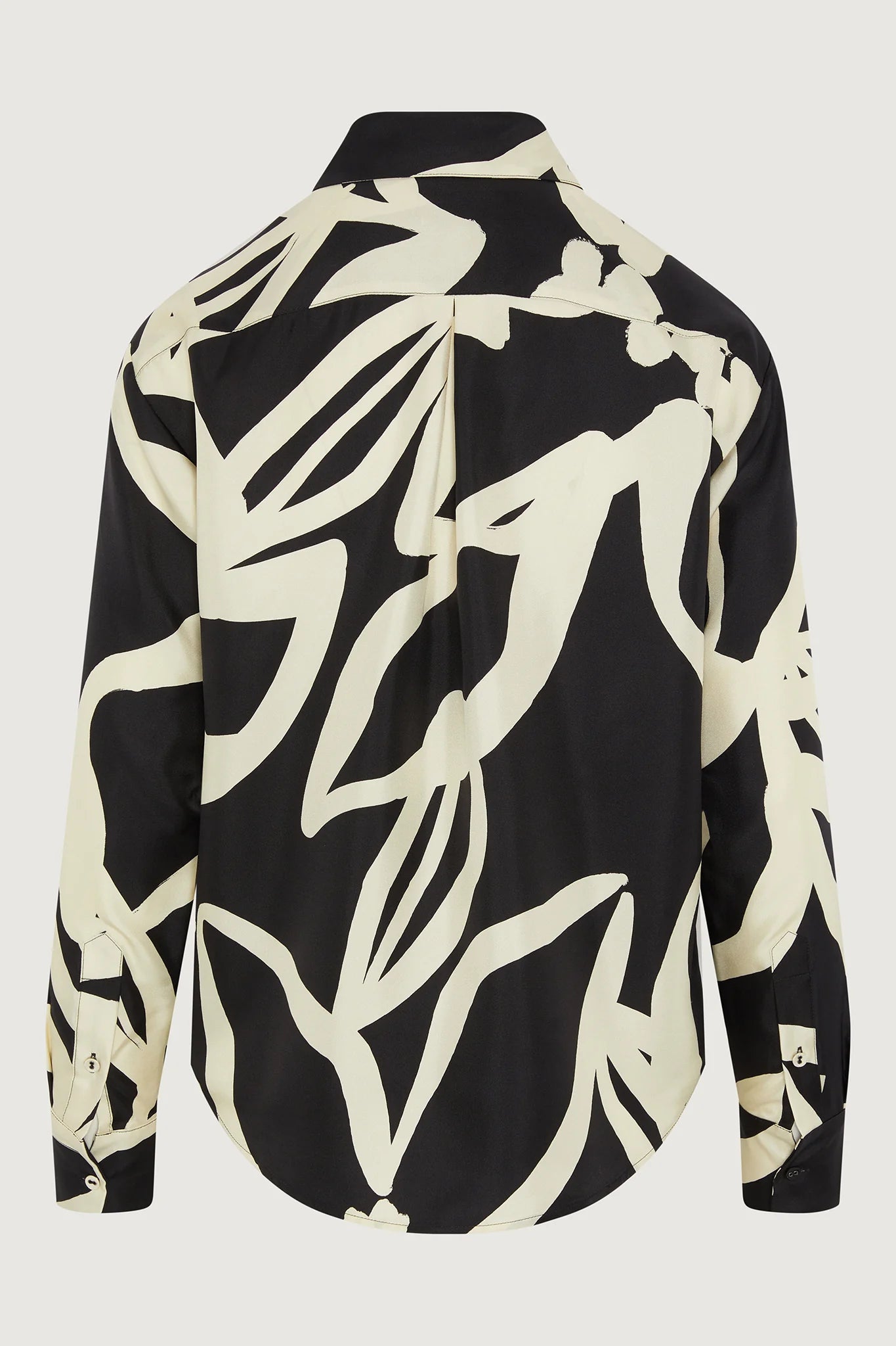 Jasper Conran "Gail" Silk Twill Printed Shirt in Black