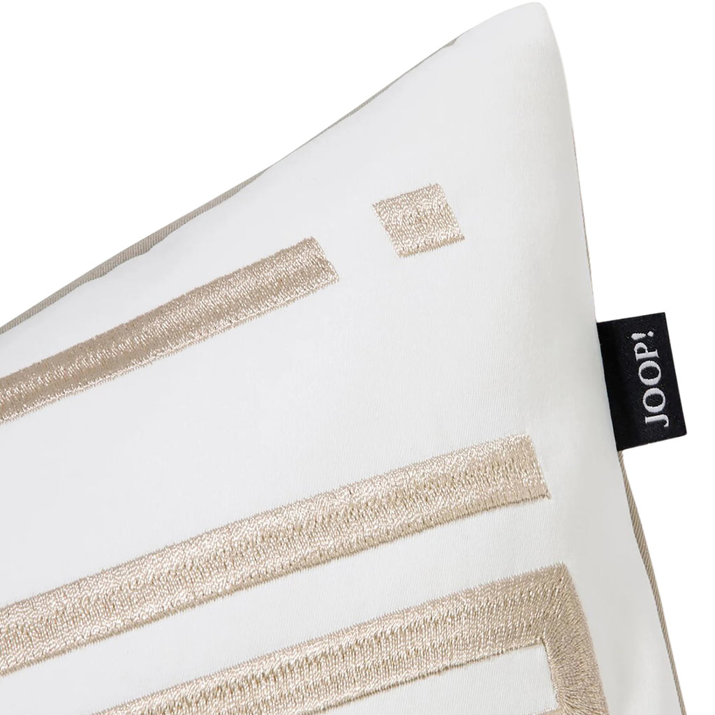 Bars Decorative Filled Cushion in Beige