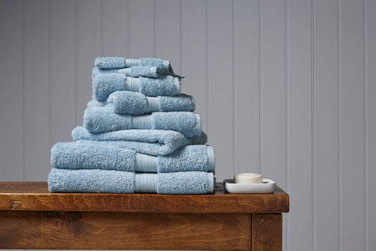 Christy "Renaissance" Egyptian Cotton Bath Towels Collection in Soft Chambray Blue